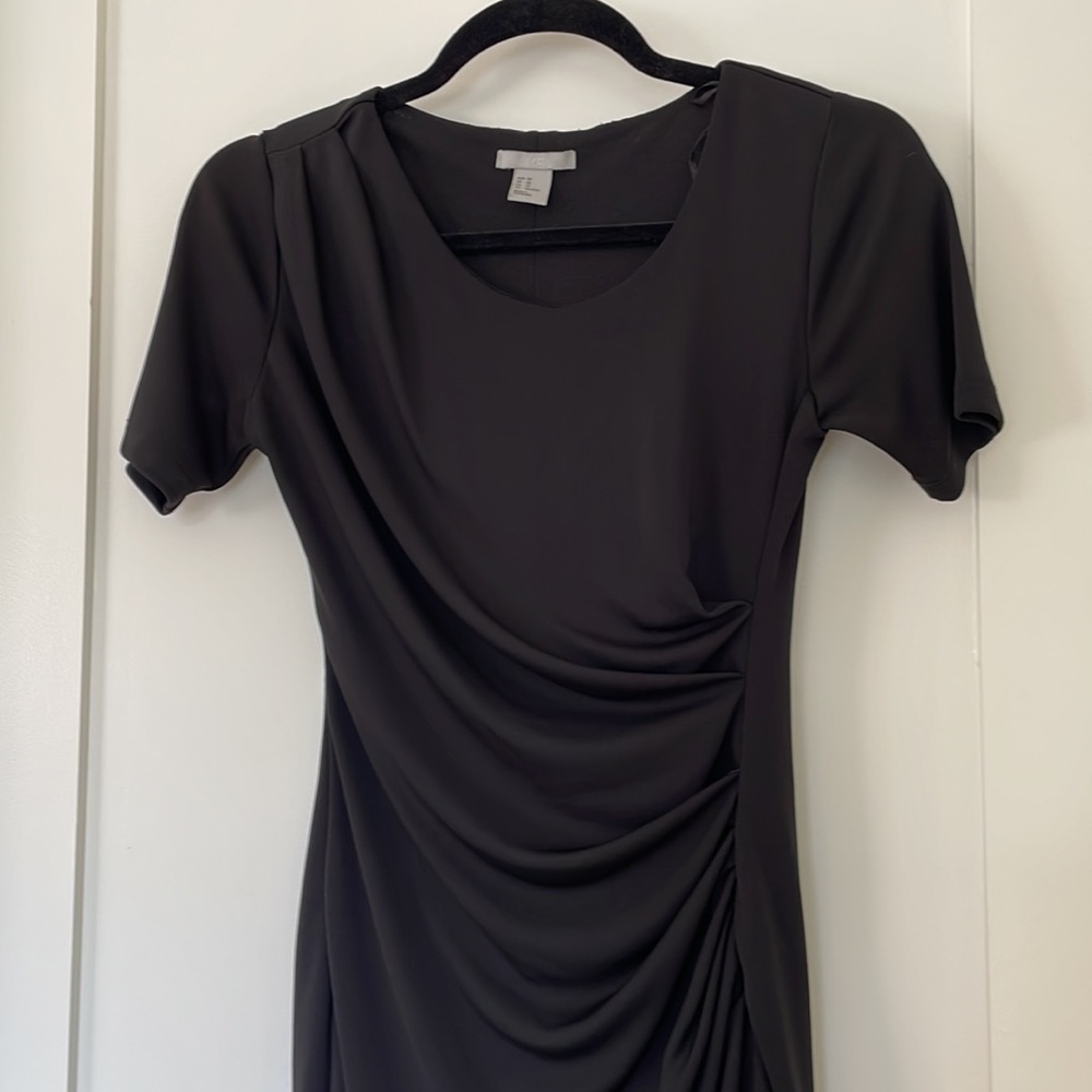 H&M faux wrap draped rouched dress, sz xs